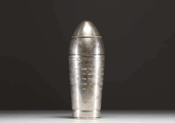 Silver-plated metal shaker, Italy, circa 1950.