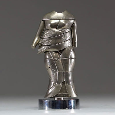 Miguel BERROCAL (1933-2006) - ‘Caryatid’ Nickel-plated sculpture/puzzle, second half 20th century.