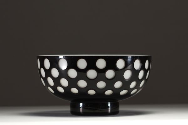 Lukas JABUREK (XX) Moser Carlsbad, attr. to - Lined glass bowl.