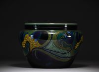Vase ou vasque en céramique de la manufacture Gouda en Hollande, d'époque Art Nouveau.