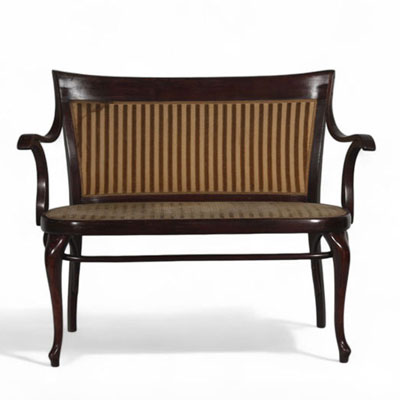 Adolf LOOS (1870-1933) Secession bench in turned wood, NO.6150, Art Nouveau period.