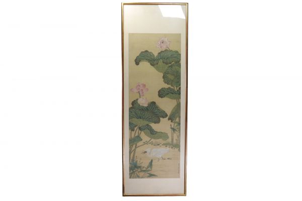 JIANG Yunong (1908-1986) Peinture floral à décor d'oiseaux