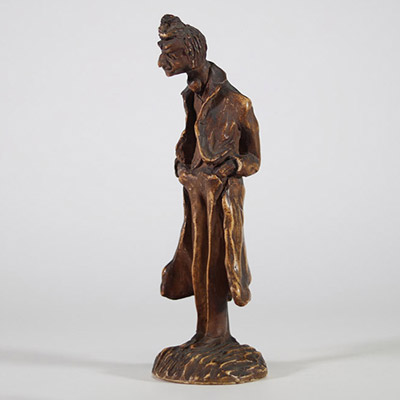 Honoré Daumier(1808-1879) -( Attribué à)Sculpture d'un mystérieux personnage satirique en plâtre, seconde moitié du XIXᵉ siècle.