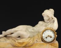Claude-Michel CLODION (d'après) Rare pendule en marbre 