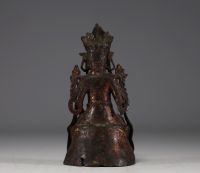 China - Polychrome bronze Buddha, Ming period.