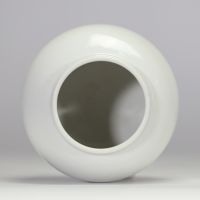 Chine, petit vase en porcelaine monochrome blanc à décor incisé de pivoines et rinceaux, dynastie Qing, probablement époque Guangxu (1875–1908).