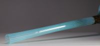 John Walsh WALSH (XIX-XX) Large Art Nouveau opal and clear glass soliflore vase, metal frame, circa 1900.