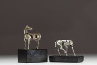 Rik POOT (1924-2007) ‘The horses’ Solid silver sculptures.