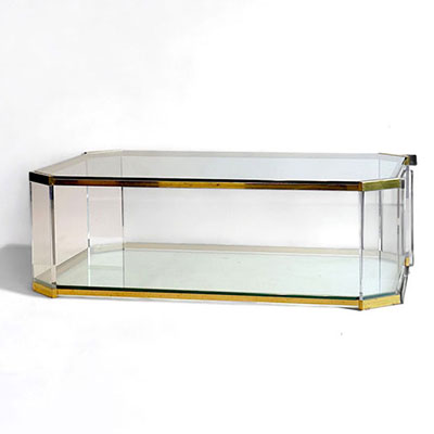 Maison Jansen (attr. to) - Coffee table in brass and glass.