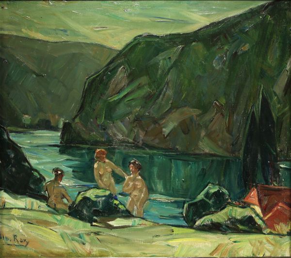 Albert RATY (1889-1970) ‘Les trois baigneuses’ Oil on canvas, signed.