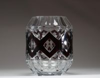 Val Saint Lambert - Grand vase Art Déco en cristal doublé, modèle Tripoli.