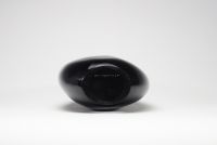 Louis Leloup – Vase ovoïde à inclusions, fond noir, vers 1980