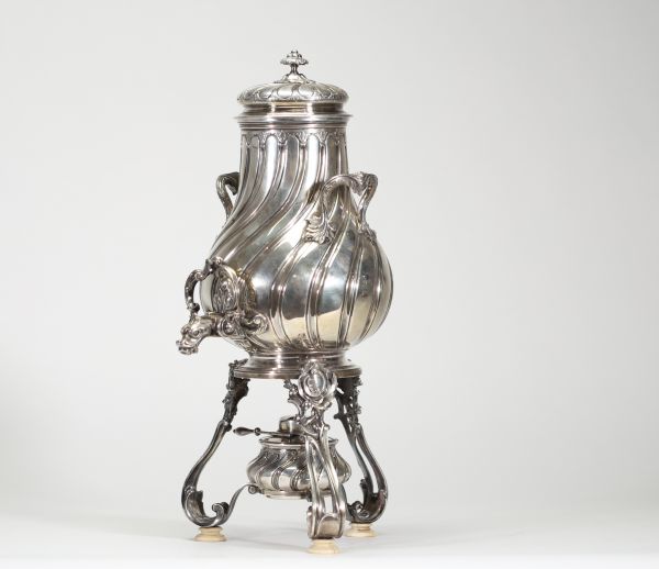 Samovar en argent, France, époque Napoléon III Poinçon Minerve 1er titre (950/1000) Orfèvre à identifier