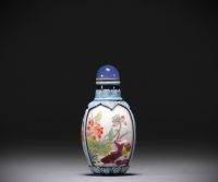 Chine - Tabatière en verre multicouche décor peint et émaillé - Qianlong