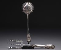 Ensemble de quatre couverts en argent, poinçons divers. XIXème.