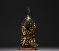 Chine - Guanying en porcelaine polychrome, bras mobiles.