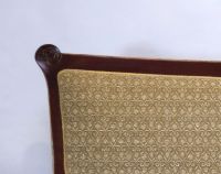 Gustave SERRURIER BOVY (1858-1910) Two seater bench, wooden frame and original tapestry.