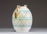 AMC Wasmuël - Vase Art Déco en faïence à décor géométrique, vers 1930.