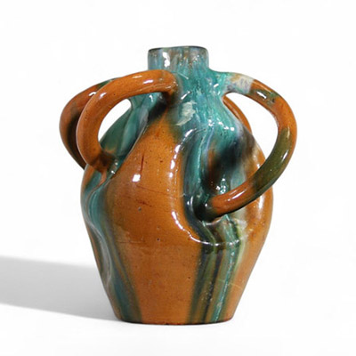 Arthur Craco (1869–1955) Vase à quatre anses en grès vernissé - 1900.