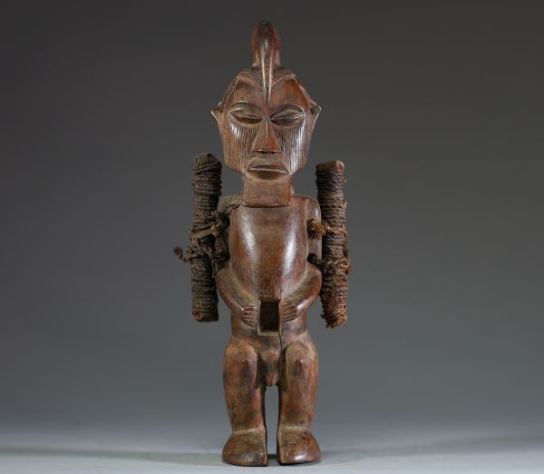 Afrique RDC - Fétiche Teke en bois sculpté , Congo RDC.