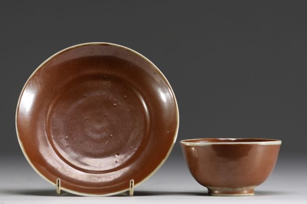 China - Porcelain bowl and plate with Capuchin decoration, 18th century.