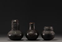 Set of 3 Mangbetu terracotta receptacles - Rep.Dem.Congo