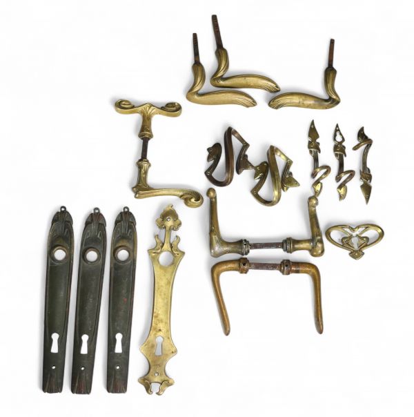 Ensemble de quincaillerie de portes – Art nouveau – Belgique 1900