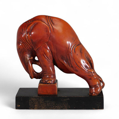 Guido Cacciapuoti - Éléphant en terre cuite vernissé mat édition A. G. Bertini - Italie 1930.