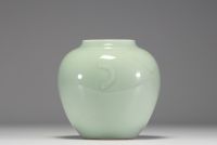 China - Celadon porcelain vase, blue mark under the pieces, 19th century.