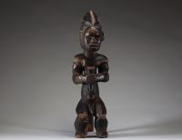 Afrique - Figure de reliquaire Fang en bois sculpté, Gabon, 1ère partie XXème.