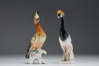 Manufacture Karl ENS - SAXE - Volatiles en porcelaine émaillée polychrome