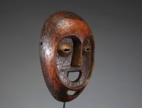 Afrique RDC - Rare masque Lega à double bouche en bois sculpté, 1ère moitié XXème.