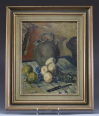 Jean Brusselmans ( 1884-1953 ) - Huile sur panneau à décor de nature morte - signé