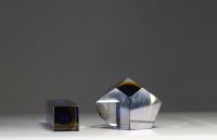 Flavio POLI (1900-1984) Ensemble d'un vase et un vide poche Sommerso en verre multicouche, Murano, vers 1960-70.