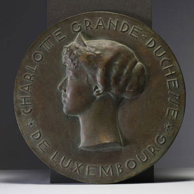 Claus CITO (1882-1965) ‘Profile of Grand Duchess Charlotte’ Bronze plaque inspired by the bust created for the town of Differdange.