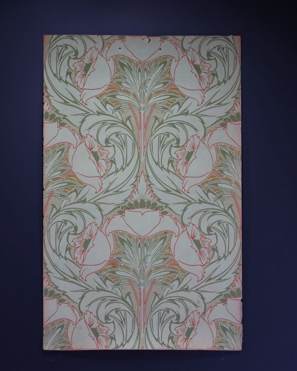 Very rare sample of English Art Nouveau wallpaper, Arts and Craft, c.1895.