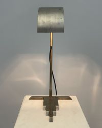 Marcel BREUER (1902-1981) Bauhaus Desk lamp in patinated nickel-plated brass. 1925
