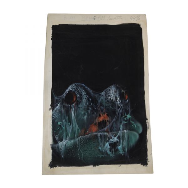Henri Lievens (1920–2000) – Gouache originale Projet de couverture pour La Cave aux crapauds et autres contes étranges Thomas Owen – Marabout Fantastique n°172, 1974 Œuvre originale unique – Illustration préparatoire pour une couverture effectivement publiée  Artiste : Henri Lievens (1920–2000) Titre : La Cave aux crapauds Auteur : Thomas Owen Éditeur : Bibliothèque Marabout – Collection Fantastiq