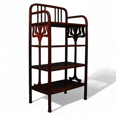 Joseph HOFFMANN (attr. à) - Petite étagère Art Nouveau en acajou, vers 1900.