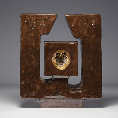 Roger DUTERME (1919-1997) Sculpture in glazed terracotta, artist's stamp.