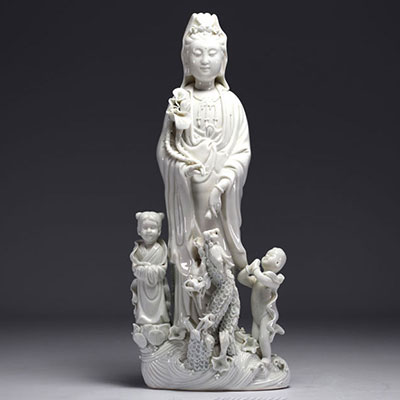 China - Chinese white porcelain Guanyin figure, 20th century.