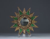 Irena JAWORSKA (1925-2021) pupil of Line Vautrin - Sun mirror in talosel and lead, circa 1960-1970.