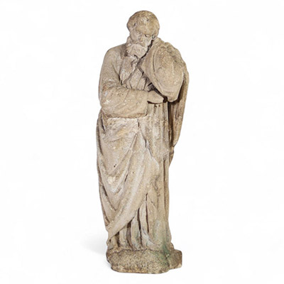Saint ou Apôtre en pierre calcaire, France, XVIIᵉ siècle