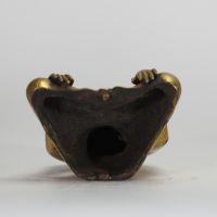 CHINE, DYNASTIE QING, XIXe SIÈCLE Bouddha assis en méditation Bronze doré.