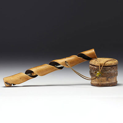 Japan - Netsuke smoker and pipe set, Meiji period