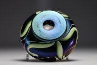 Ferdinand Von POSCHINGER (1867-1921) Polylobed iridescent and enamelled glass bowl with 