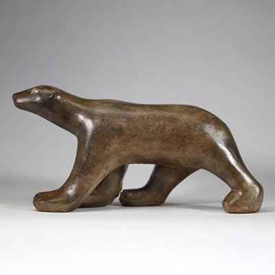 Pierre CHENET (né en 1922) – Ours polaire, sculpture en bronze