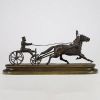 Russie, fin XIXᵉ siècle Attelage à troïka – Bronze signé Woerffel à Saint-Pétersbourg  Sculpture figurant un attelage russe à troïka La terrasse est signée en creux 