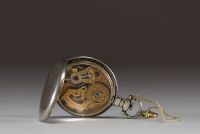 Léo JUVET (XIX-XX) Rare pair of silver centre seconds gusset watches for the Chinese market, original case.