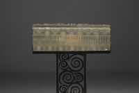 Desk lamp in sandblasted glass Art Deco.